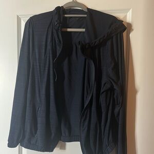 Athleta Navy Lightweight Hooded Jacket